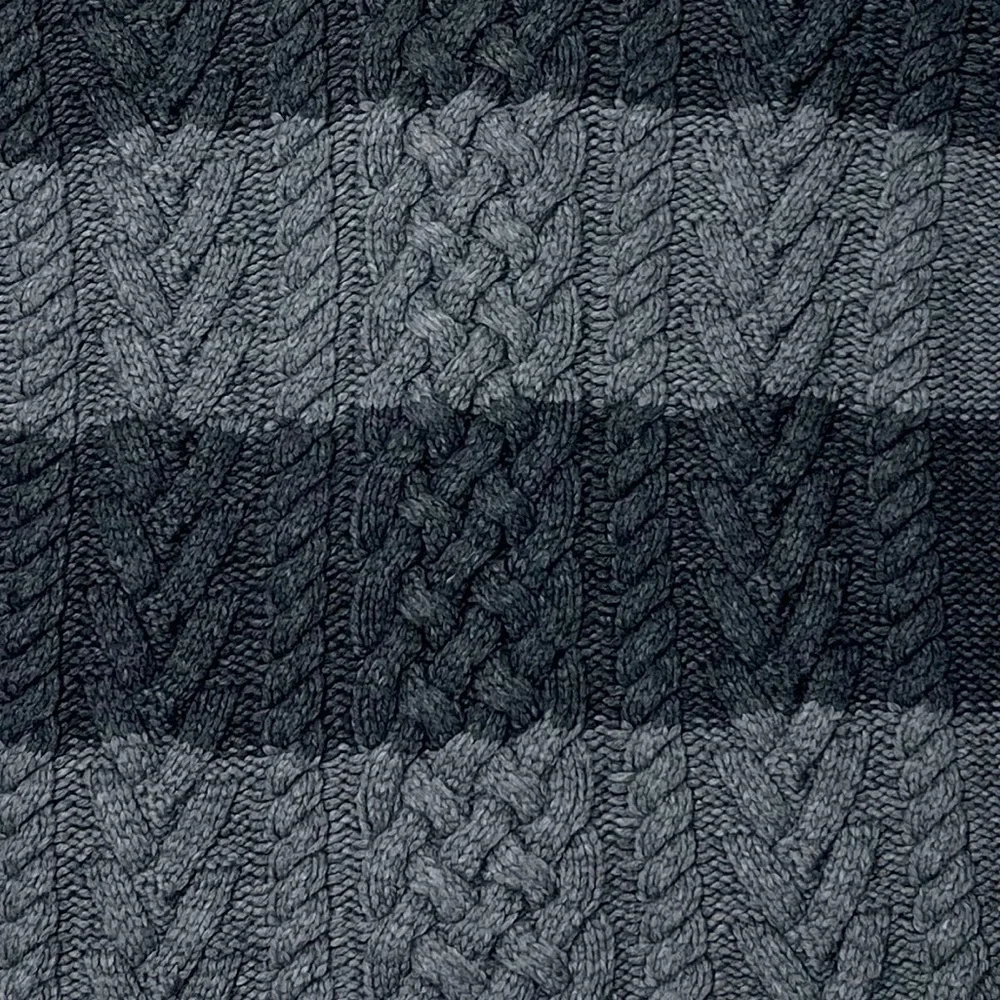 MICHAEL KORS LAMBSWOOL CONTRAST CABLEKNIT STRIPED CHUNKY KNIT TURTLENECK SWEATER